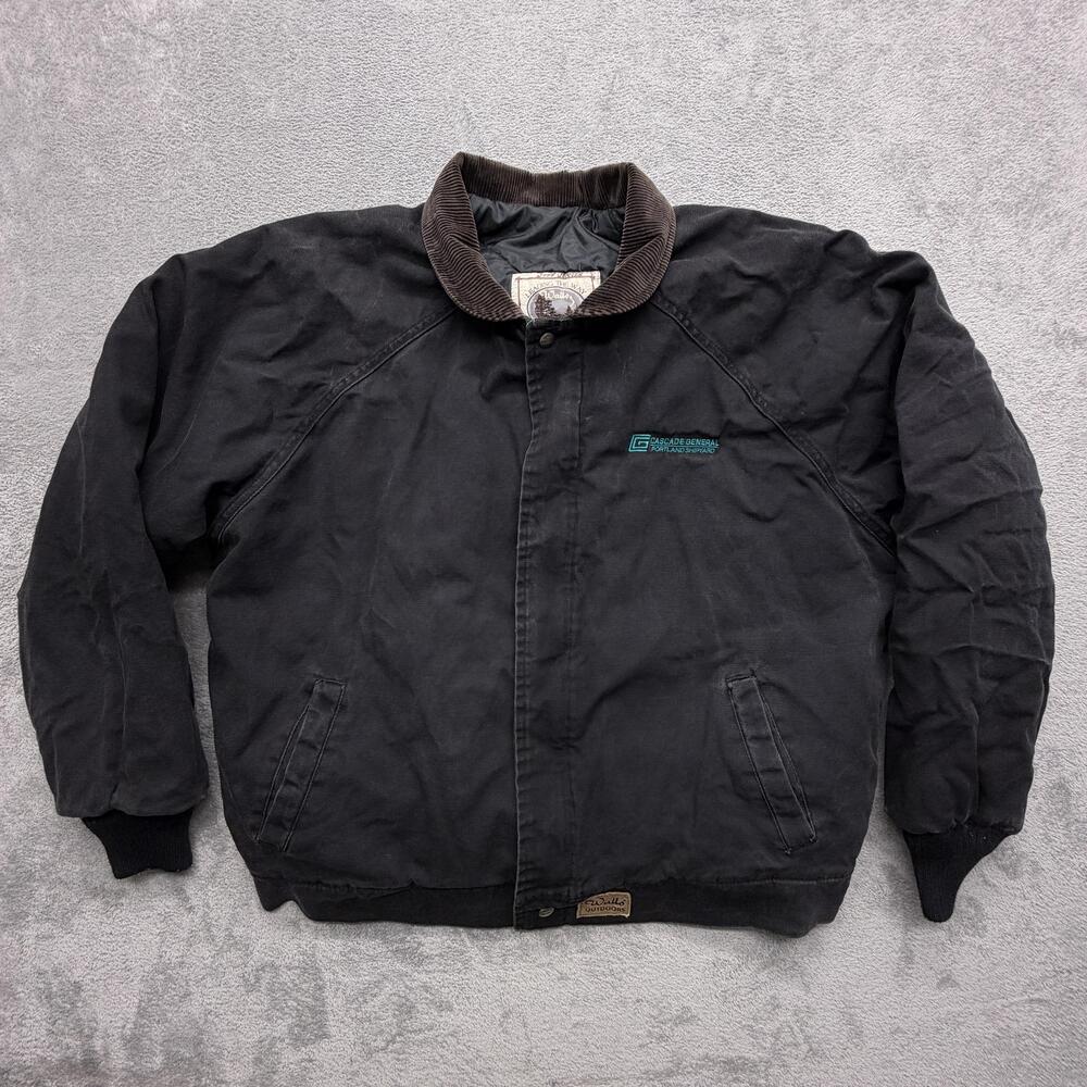 Walls Outdoors Jacket Mens 2XL Black Bomber Insulated Lined Collared Pockets Zip
